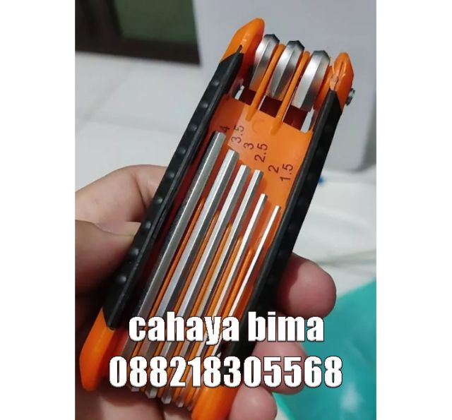Kunci L Lipat 9 Pcs Kenmaster – Set Kunci Hex Murah & Tahan Lama