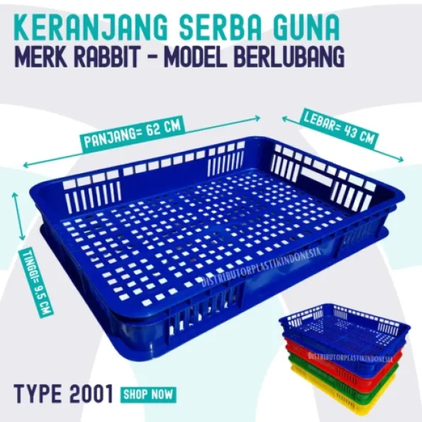 Box Container Plastik Serbaguna Rabbit 2001 – Keranjang Murah & Kuat