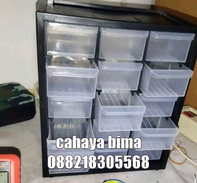 Rak Partisi 15 Slot Kenmaster – Kotak Penyimpanan Sparepart Serbaguna
