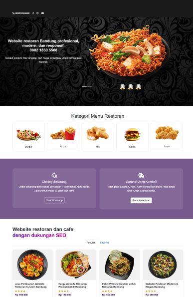 Biaya Bikin Website Cafe dan Restoran Profesional Murah Berkualitas